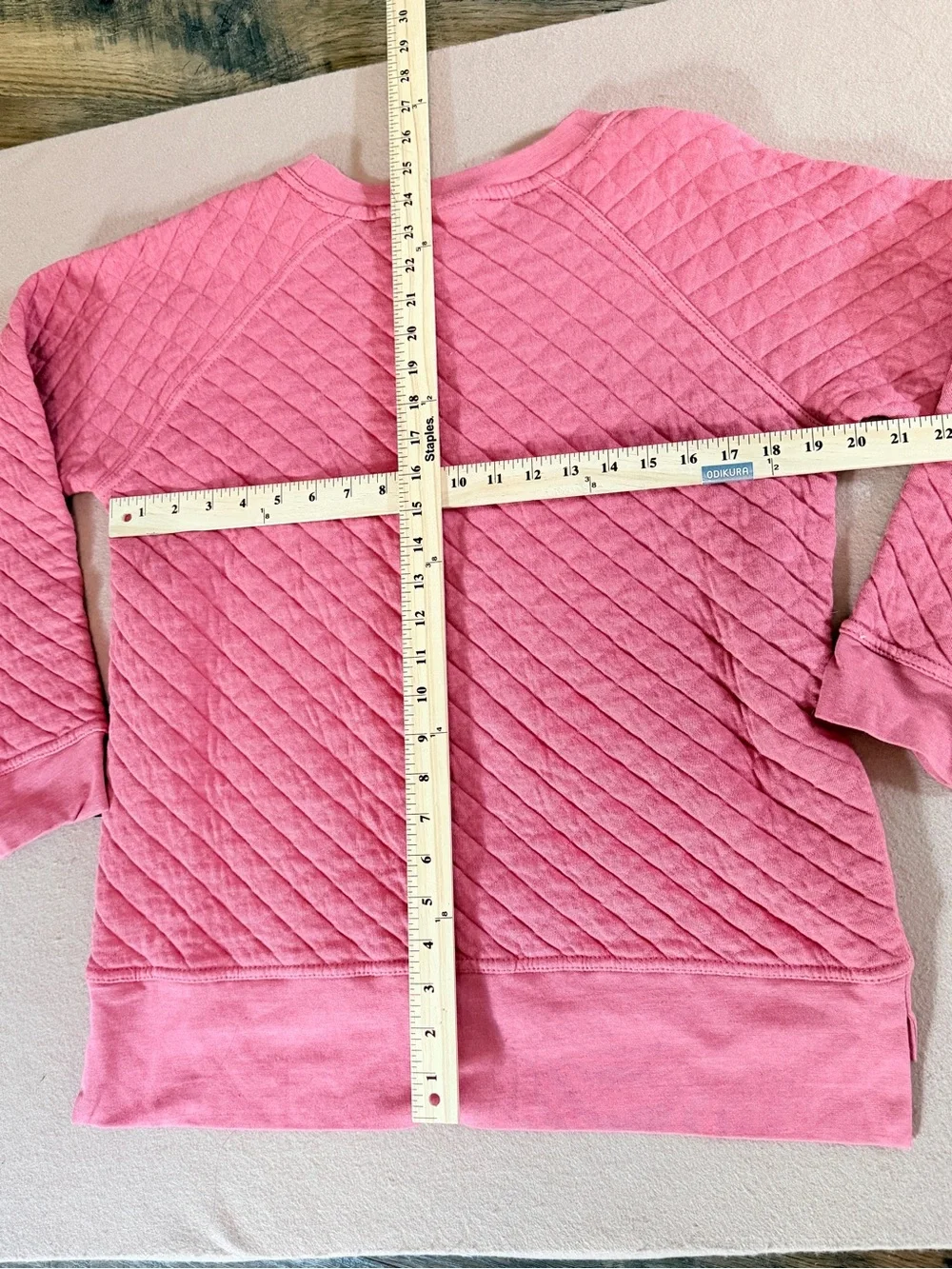 Sea isle Quilted Pink Pullover Sweatshirt large Sweater beach vacation gifts